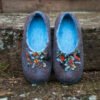 BureBure Women Felted Sheep Wool and Alpaca Slippers with Indian Sari Silk Ribbons - Image 2
