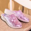 inblu Women's Colorful Flower Socks Slide Sandals - Image 3