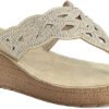inblu women's flip flops with wedge heel and rhinestone flip flop