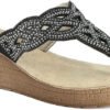 inblu women's flip flops with wedge heel and rhinestone flip flop - Image 3