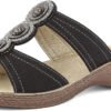 inblu women's double strap with circles and rhinestones, genuine leather footbed and heel 4 cm, from 35 to 41 slide sandals - Image 5