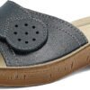 inblu women's slippers, plain, with Velcro fastener and soft anatomical footbed, 35/41 sliding sandals