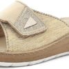 inblu women's faux leather with adjustable strap, rhinestone details, leather footbed, from 35 to 41 slide sandals - Image 5