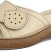 inblu Women's Plain Slippers with Velcro Fastener and Soft Anatomical Footbed 35/41 Slide Sandals Platinum 35 EU