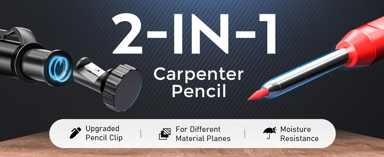 Nicpro 16-Pack Mechanical Carpenter Pencil Set