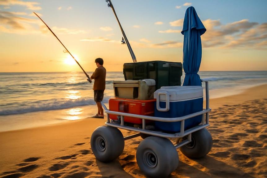 beach fishing cart essentials